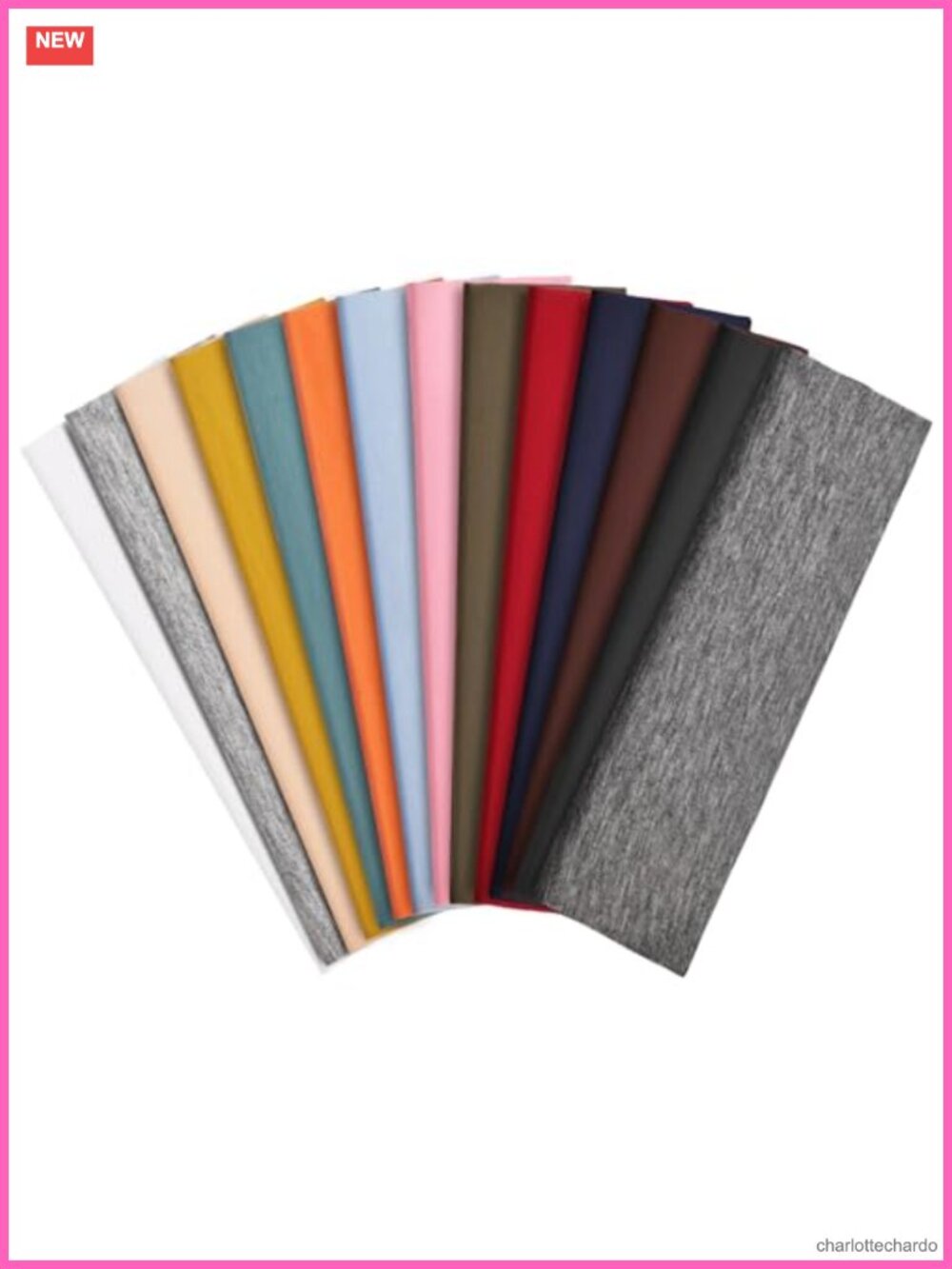 14 Pack Cotton Blend Non-Slip Elastic Headbands for Women Workout
